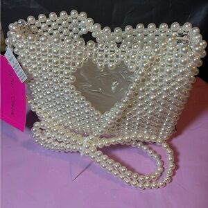 Betsey Johnson Elegant Pearl Beaded Handbag